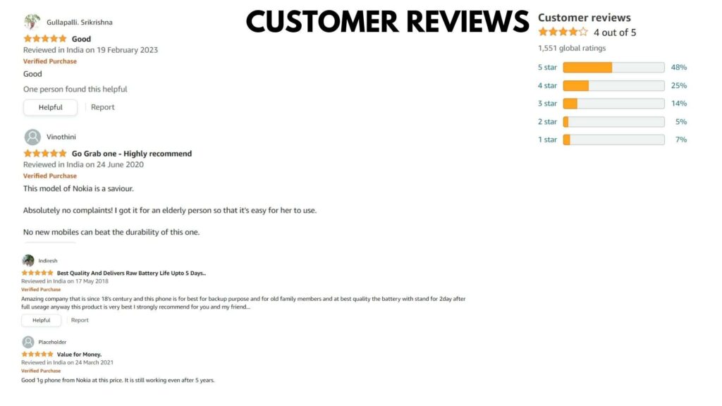 NOKIA 105 SS mobile phone customer reviews